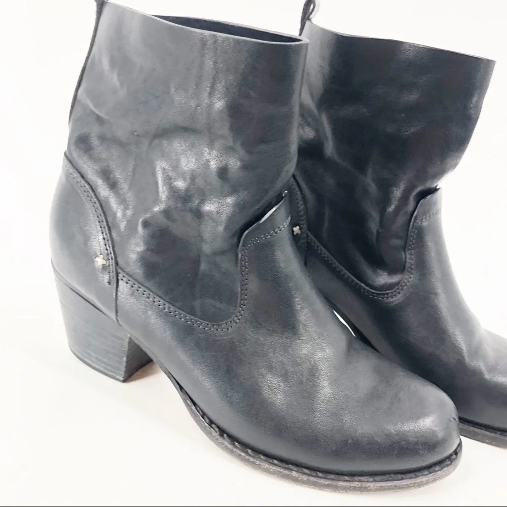 ✅ Rag & Bone Black Razor Leather Ankle‎ Boots 37.5